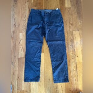 Wallin & Bros Chino Khaki Pants Men's 34 x 30 Gray Casual Stretch Comfortable